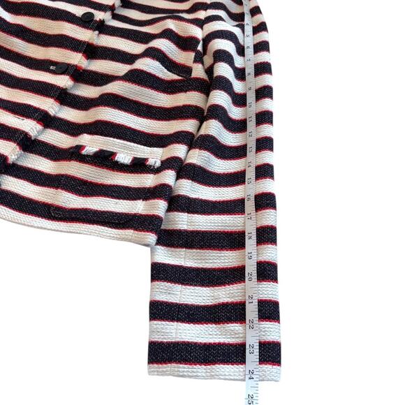 NWOT Banana Republic Blazer - Navy & White Stripe - Size 12P - Fray Detail - Picture 9 of 9